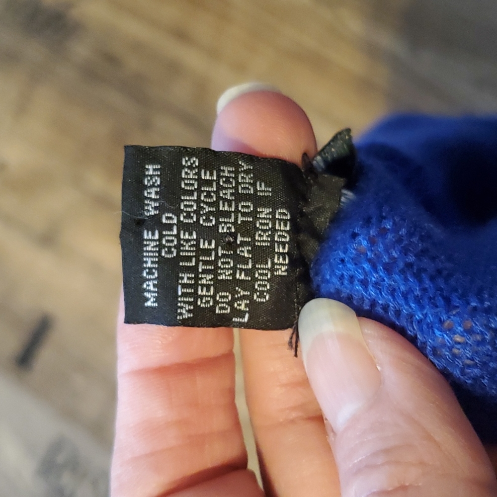 Sweaterworks, royal blue, long-sleeve, acrylic, sweater, size large - Picture 5 of 11